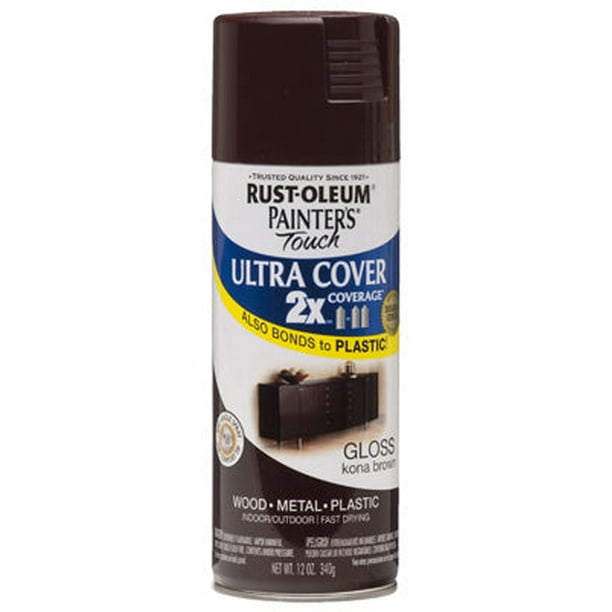 RustOleum Painter's Touch 2x Spray Paint, 12 Oz, Gloss Kona Brown