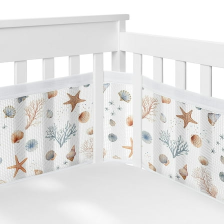 Sweet Jojo Designs   BreathableBaby Seashells Boy, Girl, Unisex/Gender Neutral Breathable Mesh Crib Liner