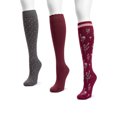 thumbnail image 3 of MUK LUKS Women's Wide Width Compression Nylon Knee-High Socks, 3-Pack, Shoe Size 6-10, 3 of 6
