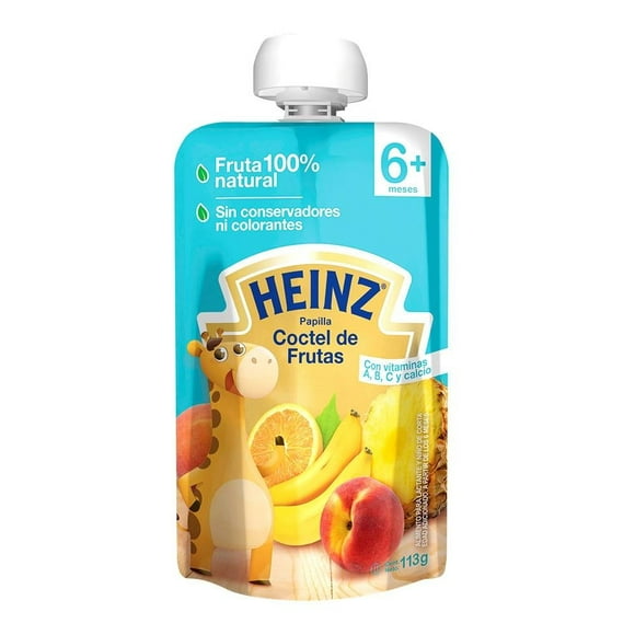 Papilla Heinz etapa 2 sabor coctel de frutas pouch 113 g