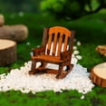 thumbnail image 4 of ELAYARD 2Pcs Rocking Chair Resin Figurine Light Brown Miniature Home Decor for Family, 4 of 7