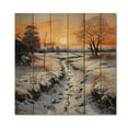 thumbnail image 3 of Designart "Speckled Winter Radiance" Landscapes Print on Natural Pine Wood, 3 of 5