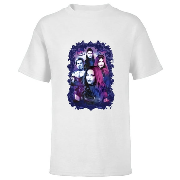 Disney Descendants 3 Carlos, Jay, Mal, and Evie - Short Sleeve T-Shirt for Kids -Customized-White