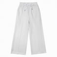 thumbnail image 5 of kpoplk Teen Girls Sweatpants Wide Leg Drawstring Baggy Pants Straight Leg Athletic Trousers with Pockets Size 5-14(White,8-10 Y), 5 of 5
