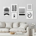 thumbnail image 3 of PixonSign Framed Canvas Print Wall Art Set - Black & White Polygon Pattern Poster Art - Collage Print Gallery Set of 6 Variety Abstract Geometric Illustrations Wall Décor for Home - White, 3 of 5