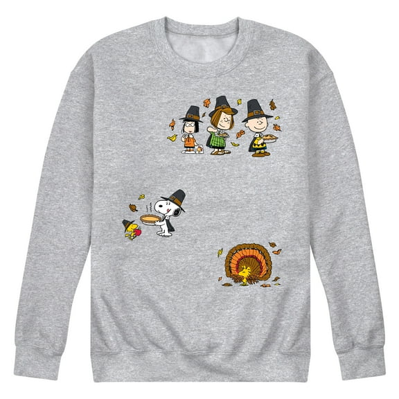 Peanuts - Thanksgiving - Men's Long Sleeve Crew Fleece Sweatshirt