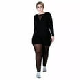 thumbnail image 4 of Verona Couture Womens Plus Size black Leggings with Elegant lace Panel Stretch High Waisted Pull on Leggings Vc-161224, 4 of 5