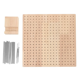 Interlocking Blocking Board with 12 Wools Wooden Knitting Crochet Board  with Base 8 Rod Pins Reusable Granny Squares Crochet Board Portable  Knitting Crochet Board for DIY Gift Craft 7.67in/11.6in 