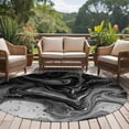 thumbnail image 4 of Black Marble Round Area Rug 6Ft Washable Circle Rugs for Bathroom Office, Vintage Abstract Grey Fluid Aesthetic Non-Slip Carpet Floor Mats Indoor Outdoor Carpet Runner Aesthetic Home Decor, 4 of 8