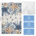 thumbnail image 5 of Blue Starfish Coastal 1 Pack Kitchen Towel, Water Absorbent Dish Towel, Eucalyptus Summer Nautical Shell Rustic Decorative Hand Towels - Quick Drying Cloth for Cooking Baking, 18x28 Inch, 5 of 8