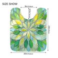 thumbnail image 3 of Toilet Rug Set Non-Slip Bathroom Rugs Soft Plush Machine Washable Contour Bath Mat Yellow Green Floral Stained Glass 24x20/24x16, 3 of 9