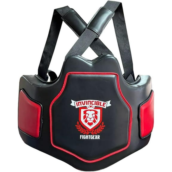 Heavy-Duty Body Protector for Boxing, MMA, Kickboxing, Muay Thai - Premium Coaching/Training Gear - Sleek Black Design