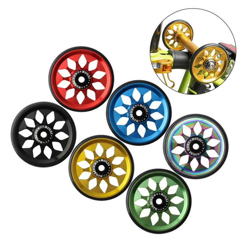 SANWOOD MUQZI 1 Pair Hollow Design Lightweight Folding Bike Easy Wheels with Bolts for Brompton