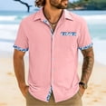 thumbnail image 2 of Stamzod Mens Shirts Casual Stylish Button Down Shirts Short Sleeve Summer Beach Shirt with Pocket Pink XXXL, 2 of 6