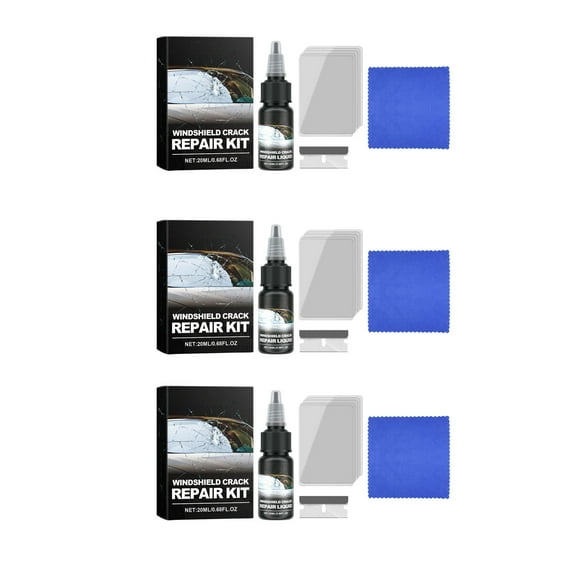 SNGMN Windshield Crack Repair Kit - 20ml Glass Repair Liquid with Curing Film & Blade, Quick Fix for Car Windshield Cracks, DIY Epoxy Resin Solution