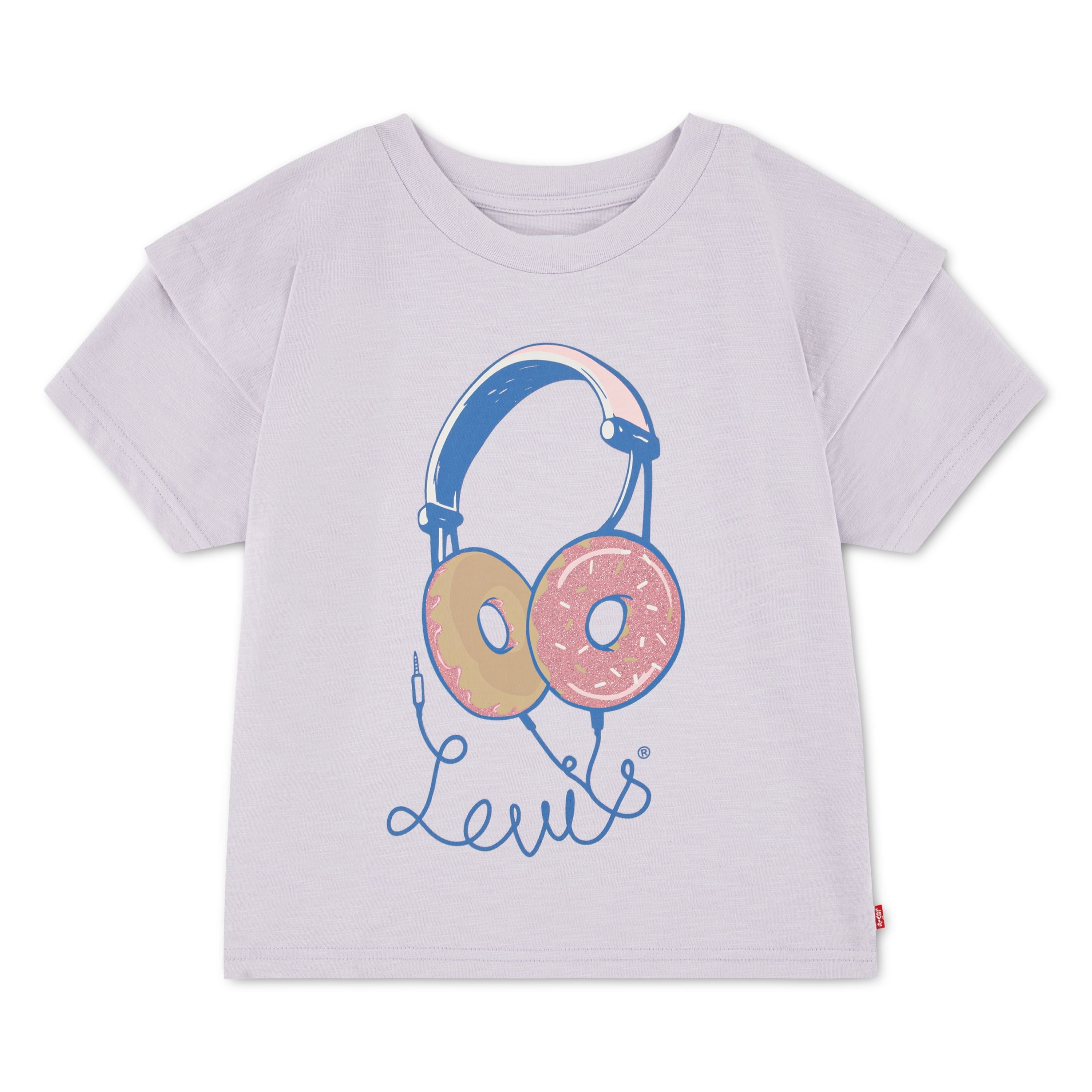 Levi Girls Graphic Double Sleeve Short Sleeve Knit Top, Sizes 4-16