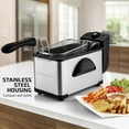 thumbnail image 4 of Electric Deep Fryer 2 Liter Capacity, 1500 Watt Lid with Viewing Window and Odor Filter, Adjustable Temperature, Removable Frying Basket and Easy to Clean Stainless Steel Body, Silver FDM2201BR, 4 of 8