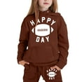 thumbnail image 3 of Kiijoy Toddler Girls Outfits Football Print Hoodie Sweatpants Sports Sweatsuit, Sizes 8-9, 3 of 3