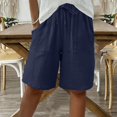 thumbnail image 4 of Diufon Beach Shorts for Women Elastic Waist Drawstring Loose Wide Leg Shorts Knee Length Summer Casual Clothes, 4 of 9