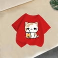 thumbnail image 3 of Gunia Shirts For Little Boys Girls Short Sleeve Cute Cat Graphic Tee Breathable Summer Tops Fashionable Cat Print Casual T Shirt Kids Children T-Shirts Red 6-8 Years, 3 of 4