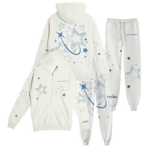 Freya Skye Silent Treatment Zip Up Hoodie Jogger Pants 2pcs/set Sweatshirts Sweatpants Men Women's Set