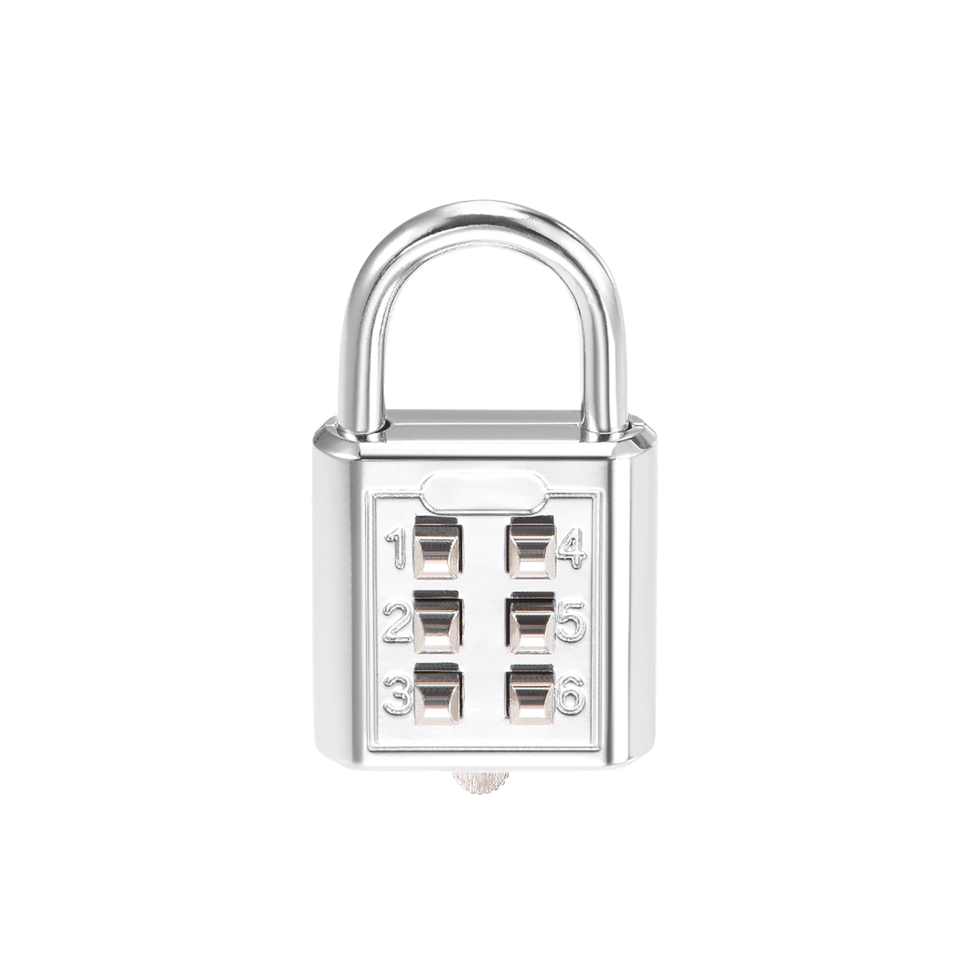 6Digit Combination Padlock Push Button Locks for Locker Silver