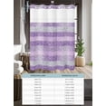 thumbnail image 6 of No Hook Shower Curtain with Snap in Liner,Purple Gradient Stripes Dots Waterproof Bath Curtain Double Layers with See Through Top Window,Line Geometric Hotel Shower Curtains 36x72in, 6 of 9