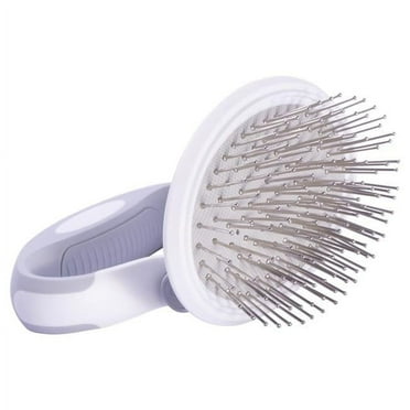Gyrater Travel Swivel Pet Grooming Pin Brush, White - One Size