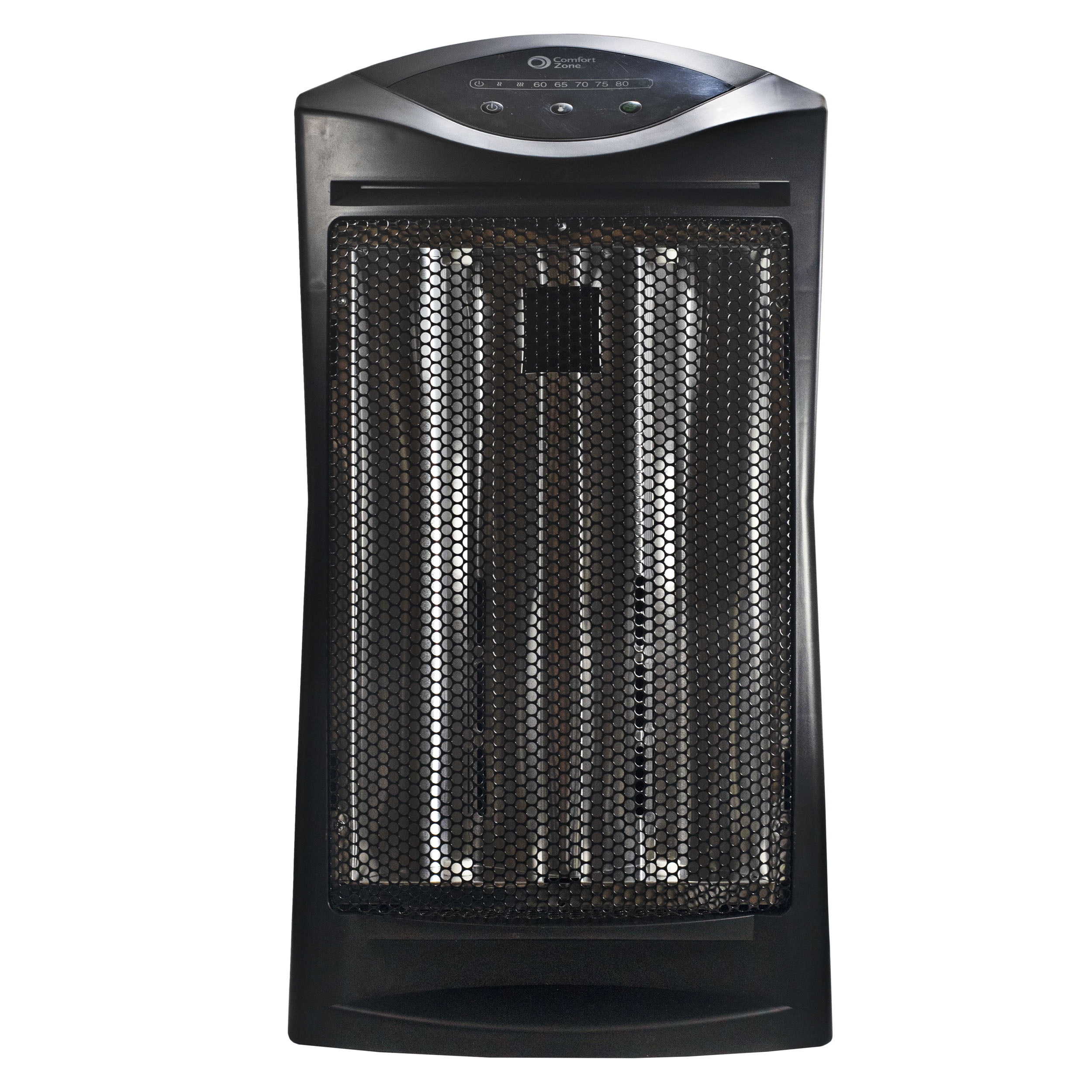 Comfort Zone 1500W Quartz Electric Space Heater, EnergySave, Black