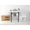 thumbnail image 2 of Kingston Brass LMS36M8SQ0ST Dreyden 36" Carrara Marble Console Sink with Stainless Steel Legs (8-Inch, 3-Hole), Carrara Marble White/Matte Black, 2 of 7