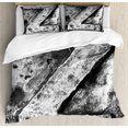 thumbnail image 1 of Letter Z King Size Duvet Cover Set, Capital Z Letter Name Identity Initials VIP Rusty Tone Effects Aged Look Print, Decorative 3 Piece Bedding Set with 2 Pillow Shams, Black Grey, by Ambesonne, 1 of 3
