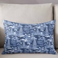thumbnail image 3 of Navy Blue Garden Throw Pillow Cover 20 x 30 Inch Decorative Pillow Cover Modern Art Building Trees Landscape Lumbar Pillowcase Seasonal Rectangle Cushion Case for Couch Sofa Bed Living Room, 3 of 7