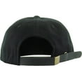 thumbnail image 5 of Black Classic Cotton Flat Brim Unconstructed Baseball Cap Adjustable Strapback Style, 5 of 6