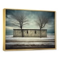 thumbnail image 2 of Designart "Warehouse Scenery In Winter II" Warehouses Floater Framed Canvas Art Print, 2 of 5