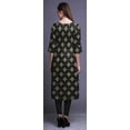 thumbnail image 3 of Moomaya Long Straight&nbsp;Dresses For Women Printed 3/4 Sleeve Indian Clothing, 3 of 6