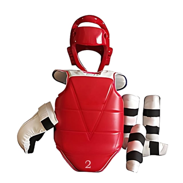 Sonducket 5 uds Taekwondo conjunto de equipo de protección casco Brace protección deportiva Protector grueso para Kickboxing equipo de boxeo Boxeo Talla 2
