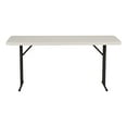 thumbnail image 3 of Norwood Commercial Furniture 5 ft Multipurpose Indoor Outdoor Heavy Duty Portable Blow Molded Plastic Folding Training Seminar Table 18" W x 60" L Gray, 3 of 10