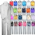thumbnail image 1 of 7pc Boy Kid Teen Formal Wedding Wear White Suit Tuxedo Extra Vest Necktie 8-20, 1 of 2