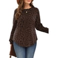 thumbnail image 5 of WIHOLL Sweatshirt for Women Crewneck Long Sleeve Shirts Curved Hem Lightweight Sweaters Fall Clothes, 5 of 10