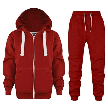 

NIEWTR Zip up Hoodie and Sweatpant Set Kids Polar Fleece Jacket Zip Up Hoodie and Sweatpant Set Sweatshirt Zip Up Hoodie and Sweatpant Set(Red 7-8 Years)