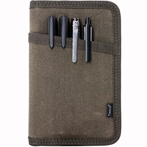 Cubierta de la revista Tintris para cuadernos de notas Field Notes Moleskine Cahier 3.5 x 5.5 con soporte para bolígrafo con cremallera, Cubierta resistente al agua para cuaderno de notas para agenda,