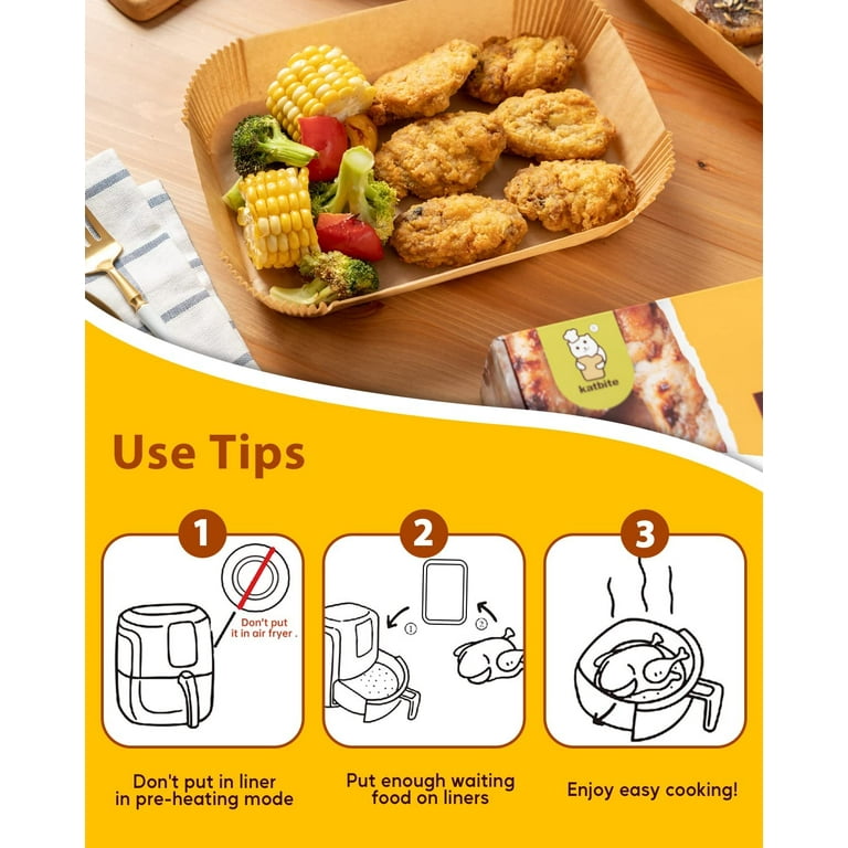 3-Size] Air Fryer Disposable Paper Liner Rectangle Compatible with