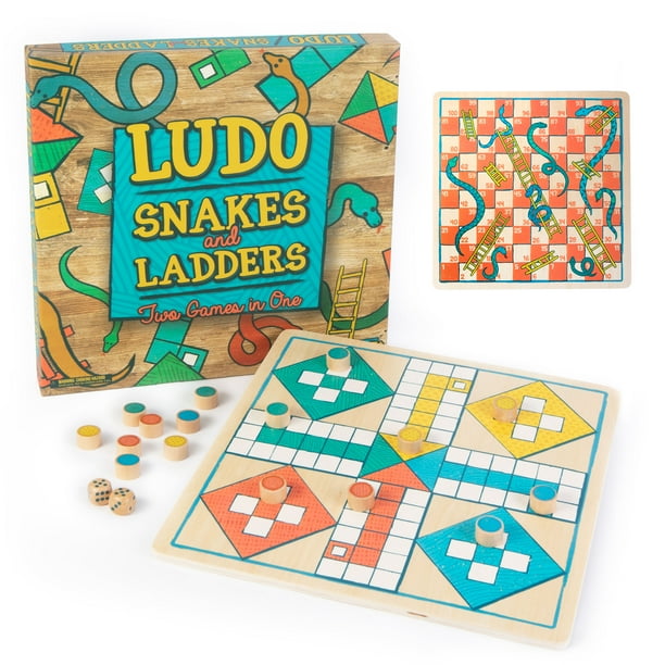 Ludo + Snakes & Ladders Wooden Board Game 2pack