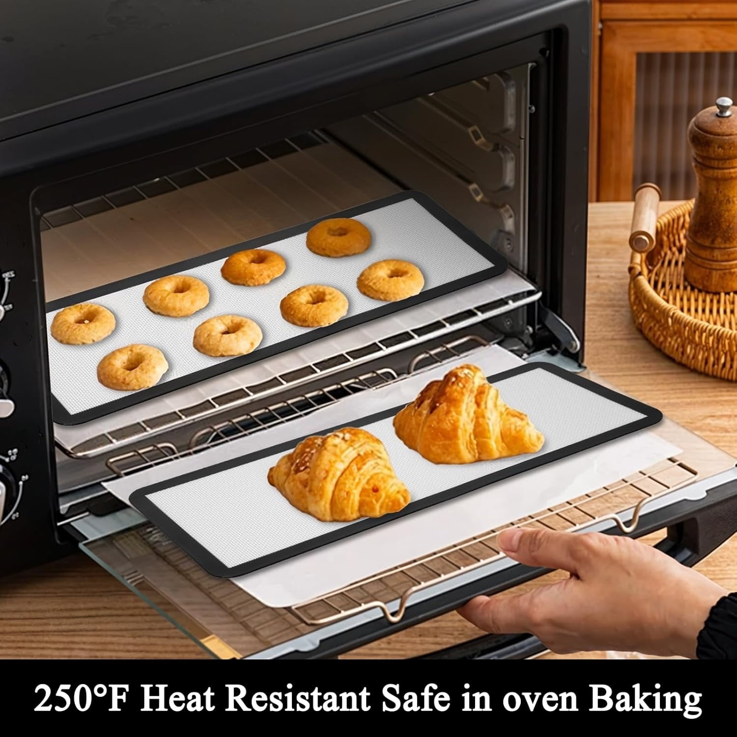 5 Pcs Silicone Tray Mats Silicone Baking Sheet 17 x 6.8 Inches Medium Tray Silicone Mat Freeze Dryer Machine Reusable Accessory for Freeze Dryer Trays,Non Stick,Black,Topboutique