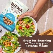 BIENA Chickpea Snacks, Roasted Chickpeas, Sea Salt, Crunchy Healthy Snacks, High Protein & High Fiber Vegan Snack, Gluten Free Plant Based Snack for Adults & Kids, 4-Pack, 5 Oz Bags