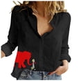 thumbnail image 2 of Conairie Linen Shirts For Women Long Sleeve Regular Fit Collar Button Down Shirts Solid Breathable Soft Beach Vacation Clothes Summer 2026 Black L, 2 of 4