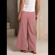 thumbnail image 5 of Pantalones Palazzo de Pierna para Mujer, Cintura Alta, con Cordón, Informales, Holgados, con Bolsillos, para Verano y Otoño. Rojo XXL, 5 of 10