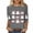 Gray 01, variant on Women's Funny Halloween T-shirts 3/4 Sleeve Round Neck Ghost Graphic Printed Casual Tees Holiday Tops Plus Size (L, Navy 02)