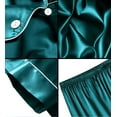 thumbnail image 2 of Men Satin Silk Pajamas Sets Short Sleeve Sleepwear Button-Down PJs Sets Two-Pieces Loungewear, 2 of 7
