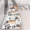thumbnail image 2 of Kitchen Rugs Sets Of 2,Pug and Footprints Anti Fatigue Kitchen Mat Rugs Non Slip Washable,Decorative Kitchen Floor Mats for Kitchen,Sink,Laundry,17"X47", 2 of 5